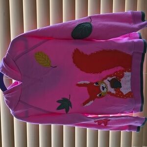 Pre-owned Mini Boden Pink Hoodie with Yellow Accents Size 7-8